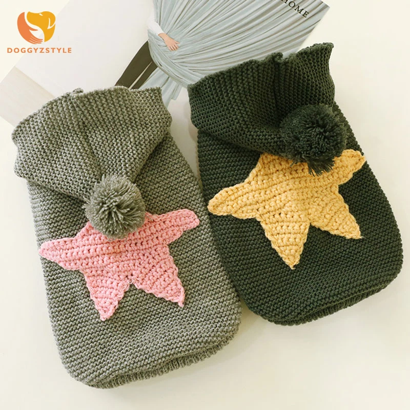 

Winter Stars Pattern Dog Sweater For Dog Fashion Hoodie Coat XS XL Small Animal Knit Costume Jacket Pets Apparel DOGGYZSTYLE