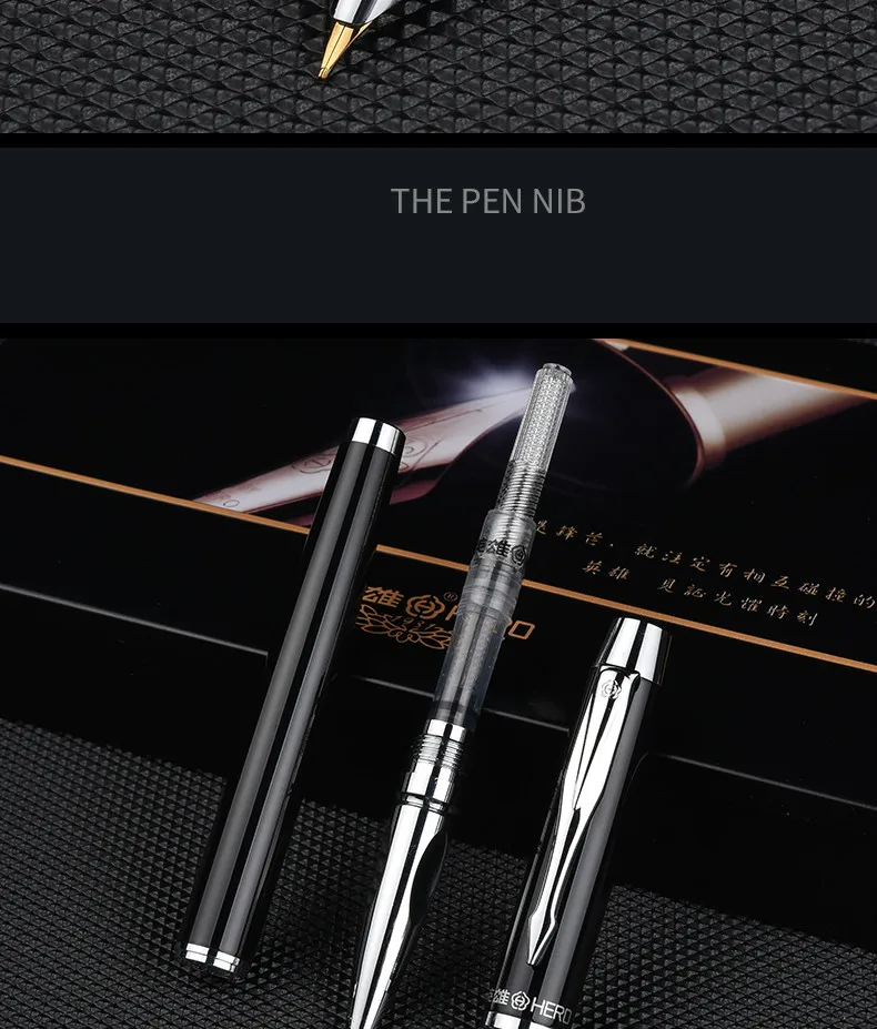 Estilos de Projeto Escrita do Negócio Caneta de Tinta Caixa de Presente Herói Fountain Três Nib High-end Assinatura Estudante Adulto Terno 7006 Pen 16 Canetas tinteiro