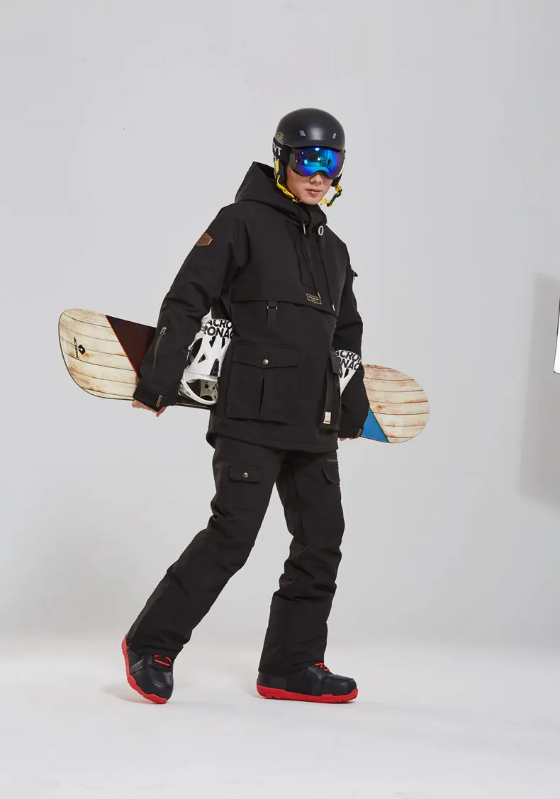 LTVT одежда для сноуборда, мужской женский зимний костюм, утепленный стеганый водонепроницаемый двухбортный мужской лыжный костюм, комплект