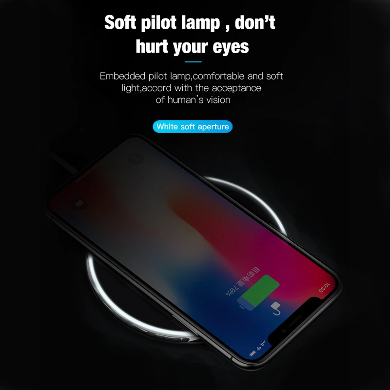 Беспроводное зарядное устройство TOTU 10 Вт Qi для iPhone Xs Max X 8 быстрая безпроводная
