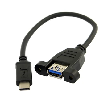 

10pcs/lot Chenyang USB-C USB 3.1 Type C Male to USB 3.0 A Female OTG Adapter Cable with Panel Mount Screws 0.2M