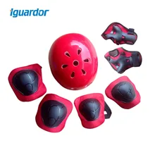 

iguardor Bicycle Helmet 7pcs Elbow Wrist Knee Pads Plum Blossom Helmet Sport Safety Protective Gear Guard for Children Cycling