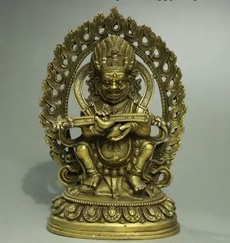 

Old China Tibetan Buddhism Brass Mahakala King Kong Guardian Buddha Statue
