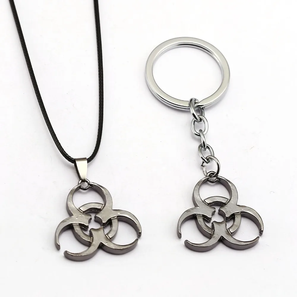 

Free Shipping Movie Key Chain KeyChain Biohazard Resident Evil alloy key holder pendant Film Surrounding Key Chains