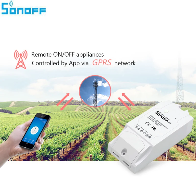 Sonoff G1 GPRS/GSM Remote Power Smart Switch,remotely turn