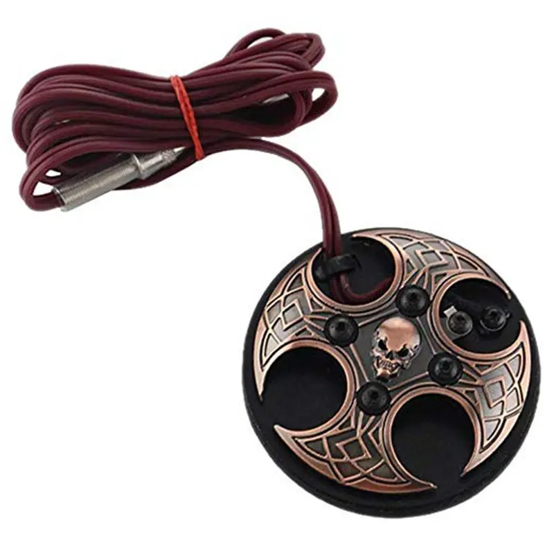 

Tattoo Foot Pedal - Premium Tattoo Pedal Cross Skull Copper Tattoo Foot Pedals with 6.0ft Silicon Soft Wire for Tattooing