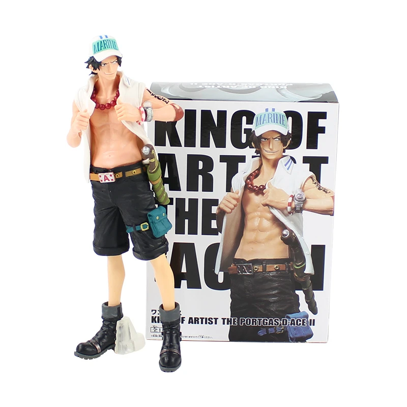 25cm Anime King Of Artist Portgas D Ace Navy Uniform Collection Pvc Action Figures Model Toys Doll Action Figures Aliexpress