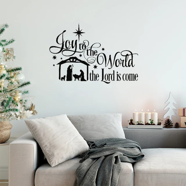 joy to the world wall stickers quotes christmas nativity scene vinyl