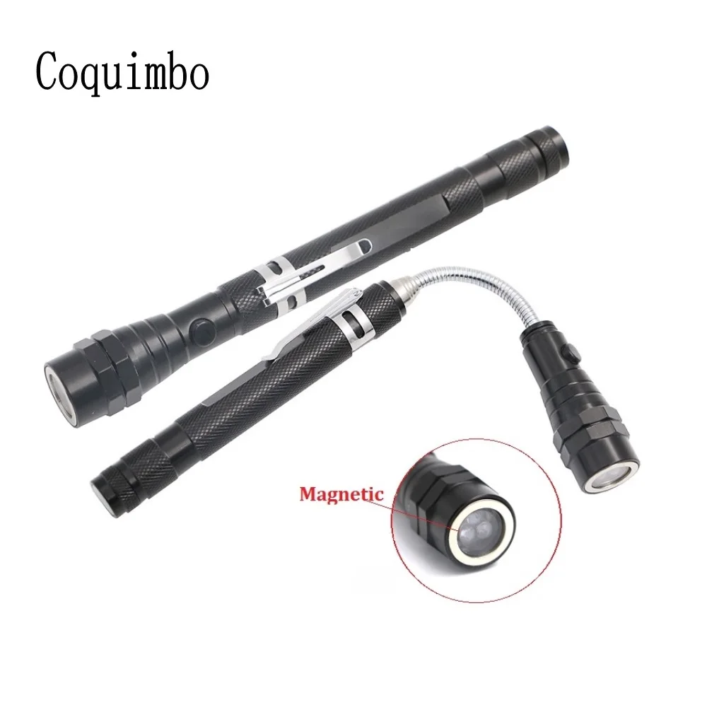 Outdoor Camping Tactical Flash Light Torch Spotlight 3 LED Telescopic Flexible Magnetic Led Flashlight Powerful Lanterna