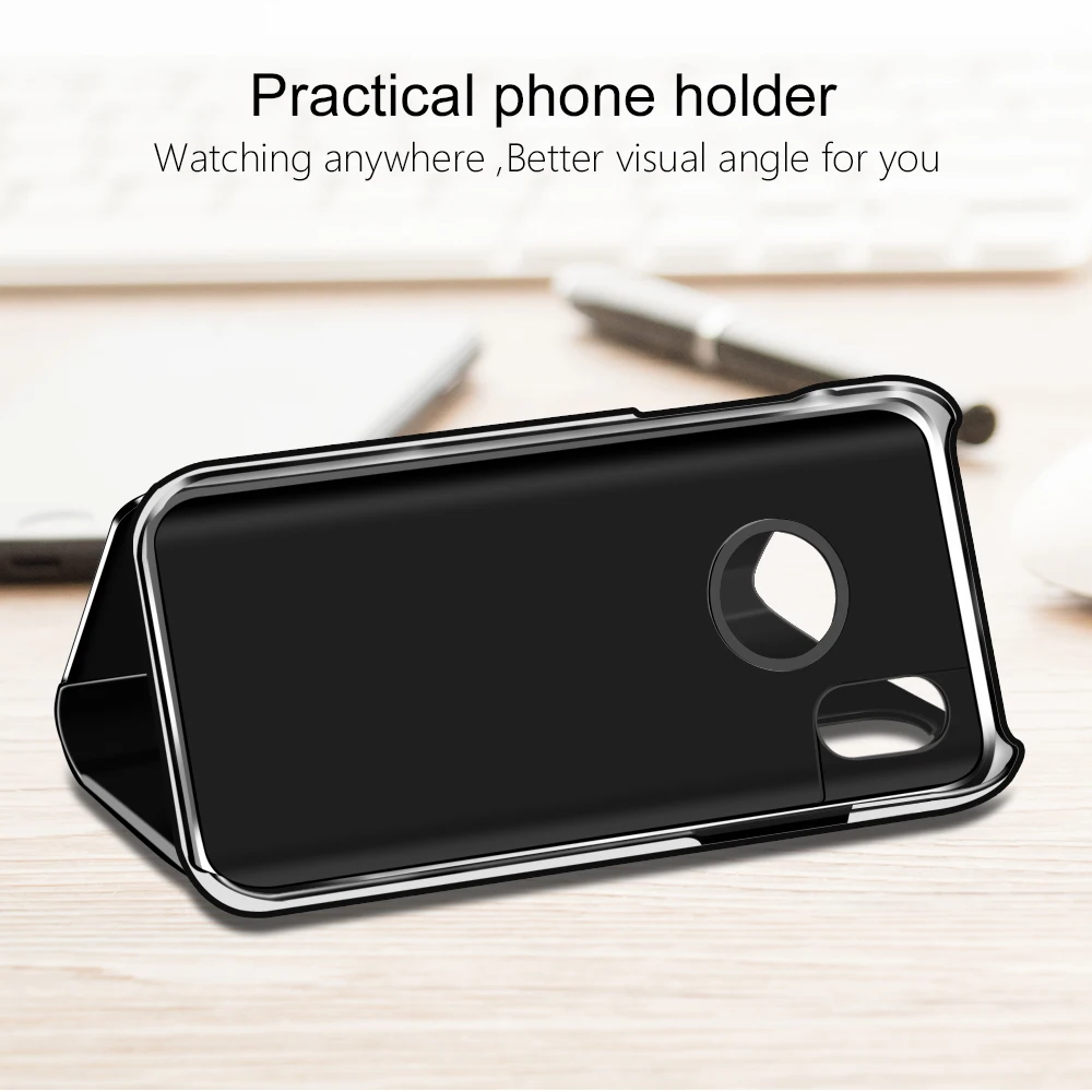 OLAF-Mirror-Flip-Leather-Case-For-iPhone-X-Smart-Clear-View-Phone-Case-For-iPhone-X(4)