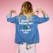 Бренд осень зима горячая распродажа Вышивка Стиль Мода Повседневная Популярная чистая женская джинсовая куртка размер плюс большой размер 5XL