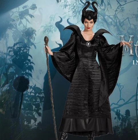 

Sleeping Curse Dark Witch Devil Queen Costume Women Black Sexy Holiday Comic Con Cosplay