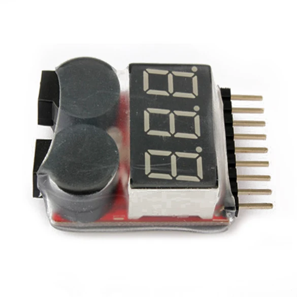 

1-8S LED Lipo Voltage Indicator Checker Tester Low Voltage Buzzer Alarm M09