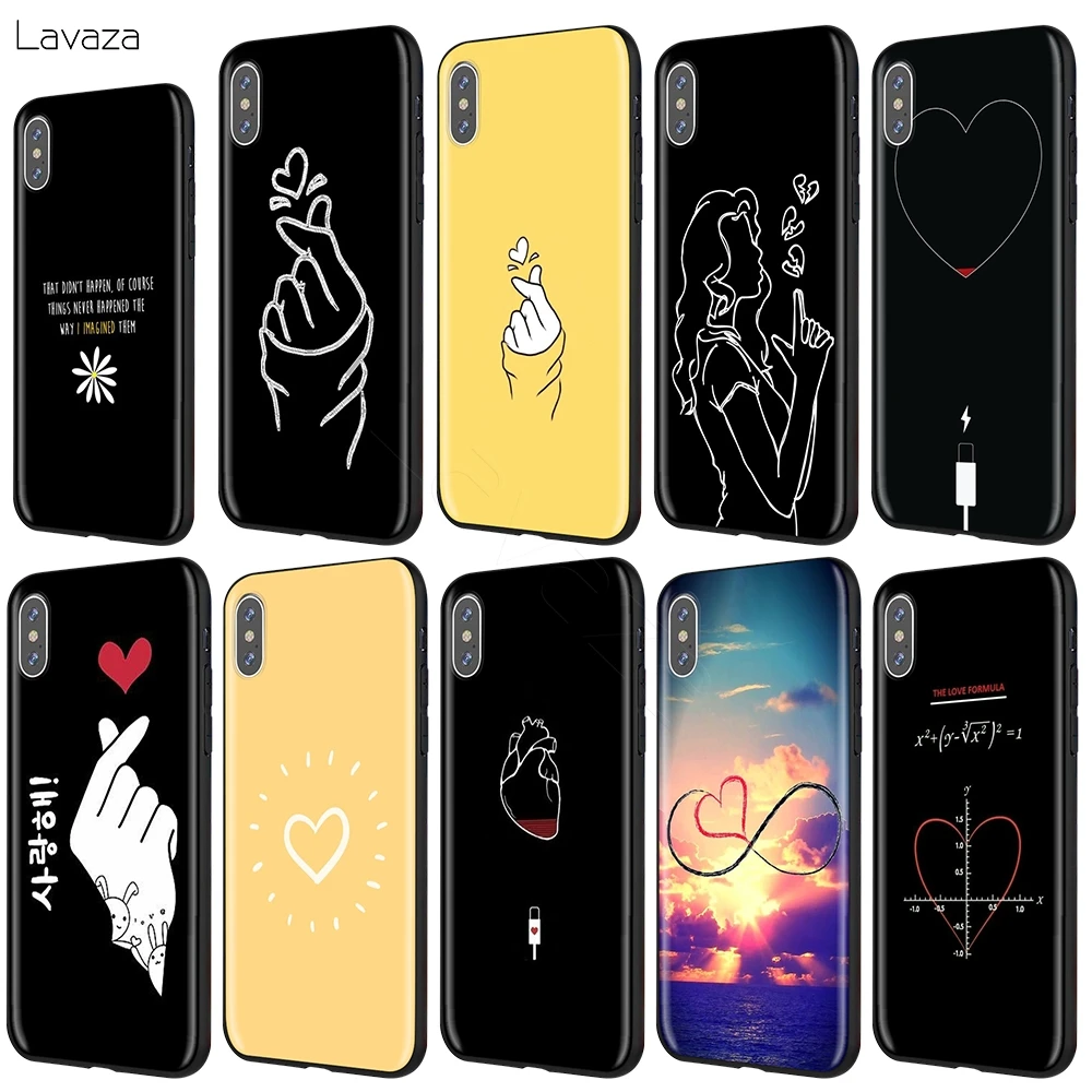 Lavaza Kpop Сердце Любовь палец чехол для iPhone 12 mini 11 Pro XS Max XR X 8 7 6 6S Plus 5 5s se | Мобильные