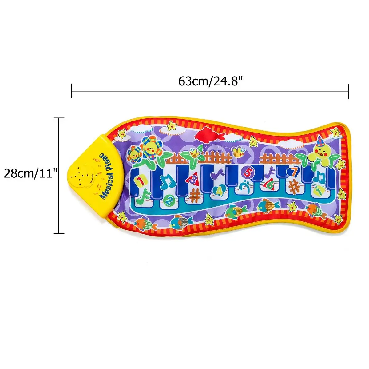 Ковёр с дизайном «пианино» сенсорный детский игровой коврик клавиатура 2 режима форма рыбы музыкальные пения подушечки пианино Одеяло детский коврик малыш младенец дети развлечение