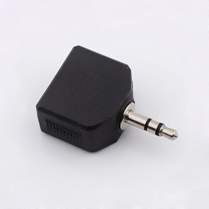 100pcs Jack 3 5mm TRS to Double Female Audio Connector Two channel Headset Plug Two Holes 3 5mm Headphone Adapter