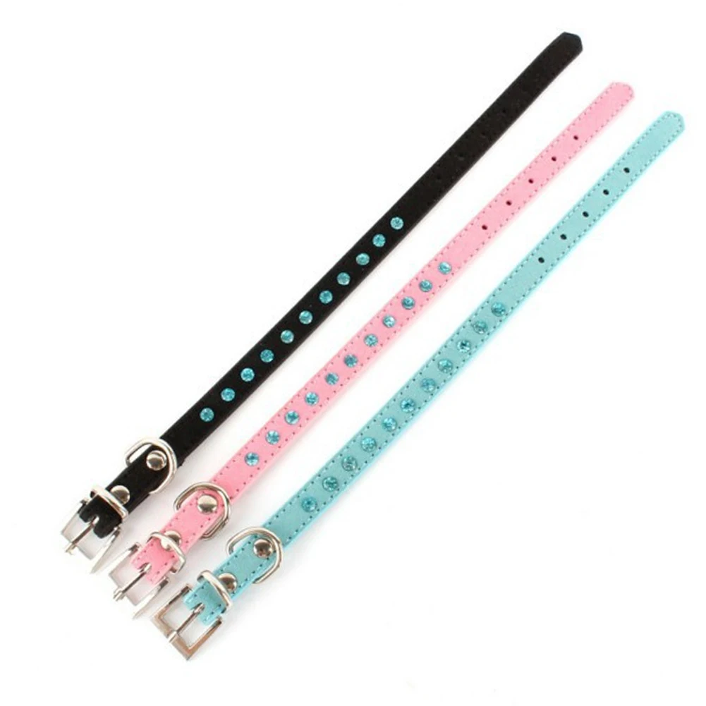 Из искусственной кожи для домашнего животного собачий ошейник щенка со стразами