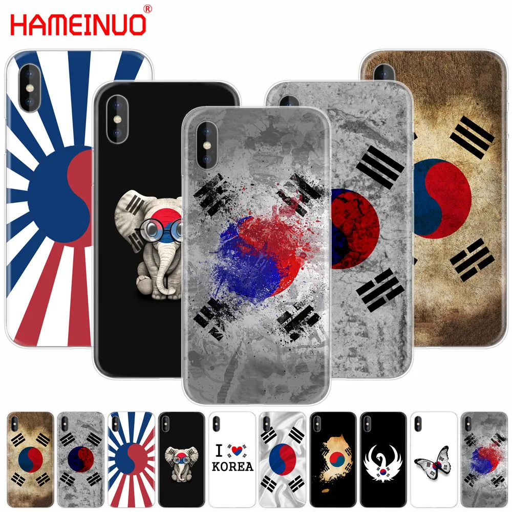 HAMEINUO Korean Flag cell phone Cover case for iphone X 8 7 6 4 4s 5 5s SE 5c 6s plus |