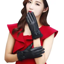 Зимние теплые модные женские туфли Осень-зима кожа Открытый Спорт теплые Прихватки для мангала Женские Мото Luvas femininas para o Inverno Guantes Mujer