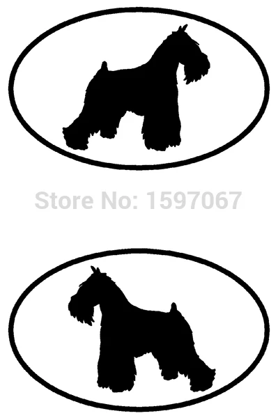 

2 Miniature Schnauzer Dog Breed Oval (right & Left) Sticker For Car Window Door Vinyl Decal 8 Colors