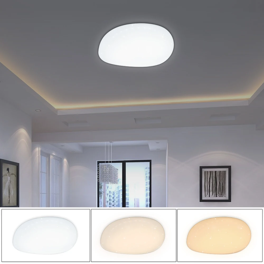 

Modern LED 60W Ceiling Lamp Indoor Lighting LED Ceiling Light 2700K 4500K 6500K Pebble-shaped design Lampe Living Room Bedroom