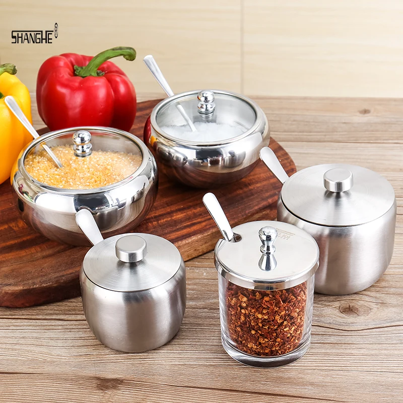 1pcs 304 Stainless steel Seasoning cans Seasoning box Seasoning box