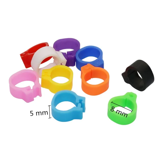 400 Pcs 8mm Bird foot clip ring Pigeon Training tools 10 Colors Bird Parrot Feeding Identification Foot Ring Animal Supplies 2