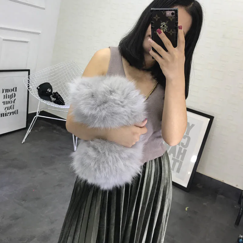 

Fashion Women's Clutches Bags Lady Mixed Faux Fur Clutch Wallet Shoulder Bags Pouch Party Messenger Purse Colorful Bag S084