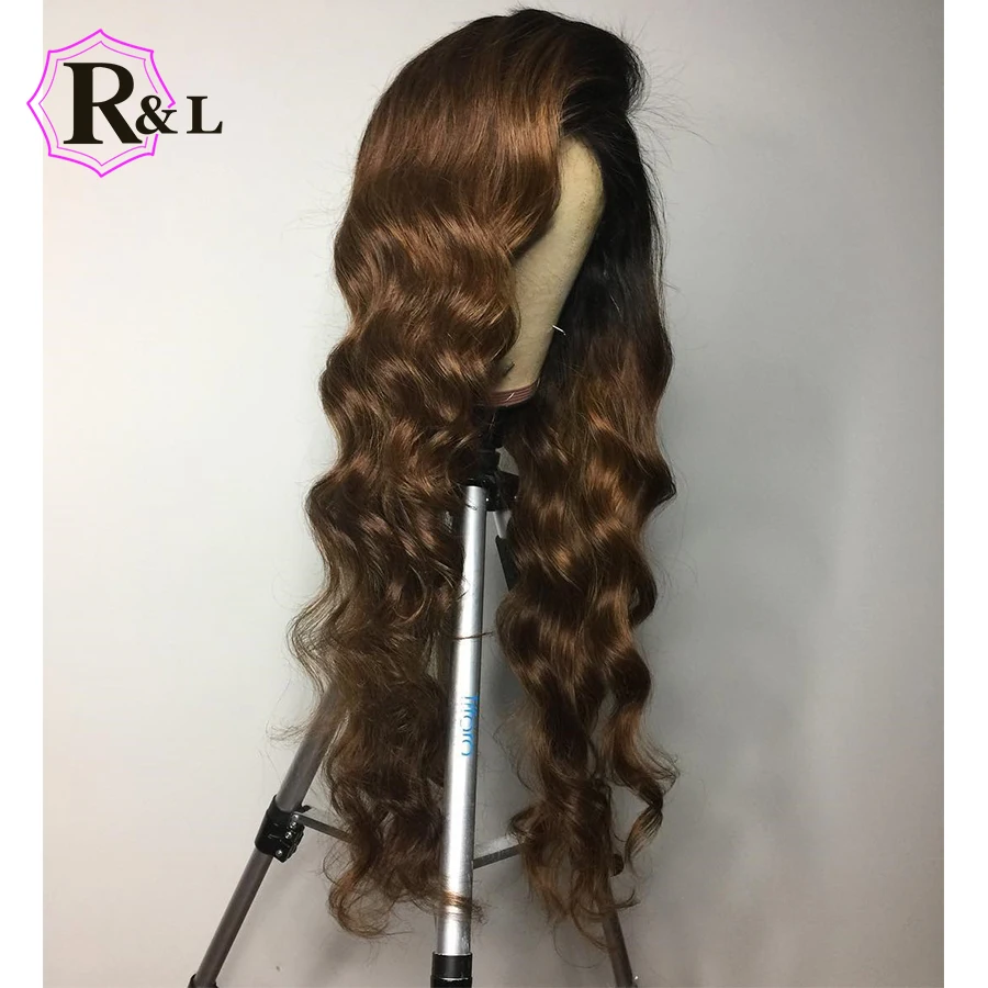 RULINDA Body Wave Ombre Lace Front Human Hair Wigs Pre plucked Side Part Brazilian Remy Hair 13X4 Lace Wigs For Women