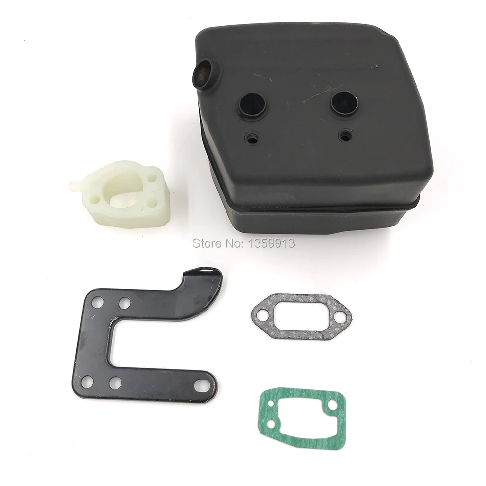 Chainsaw Muffler Exhaust with Support Manifold Intake Pipe Gasket Set fits H61 66 266 268 272