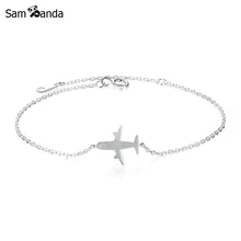 Новые Аутентичные 925 Серебряный Модный матовый авиационный самолет путешествия браслеты для женщин Pulserias Ювелирные изделия Подарки