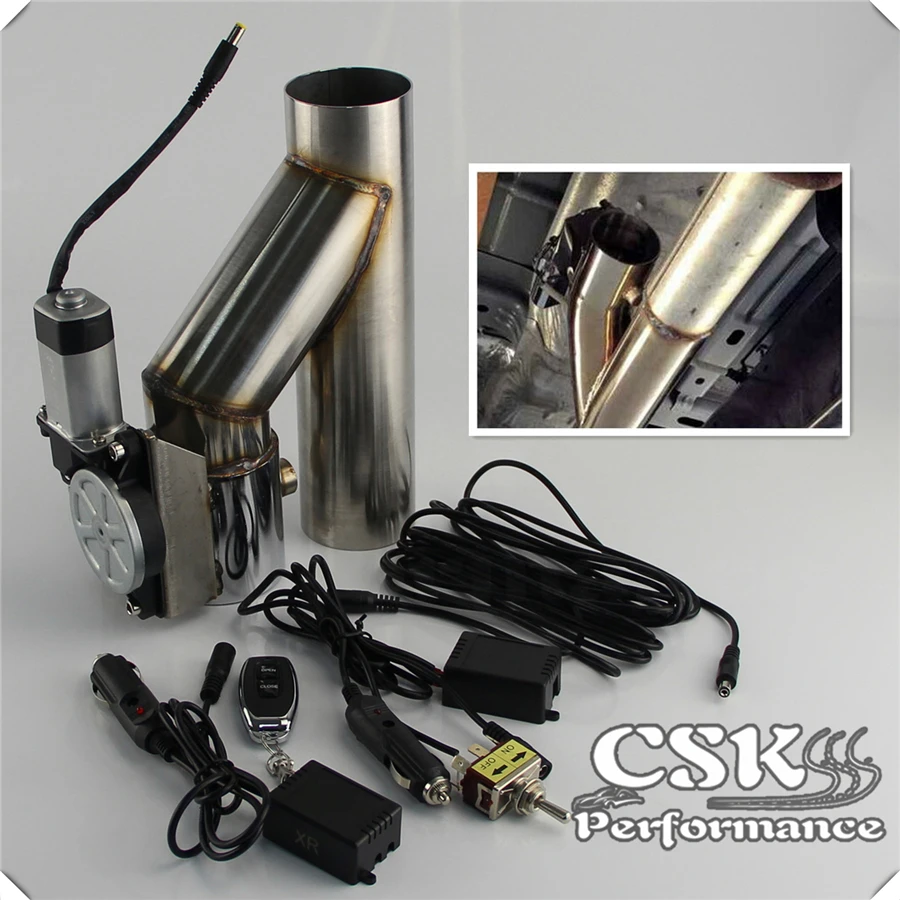 

2" Electric Exhaust Catback Downpipe Cutoff Cut out Valve System Kit w/ Remote Wireless Controller / Switch Control