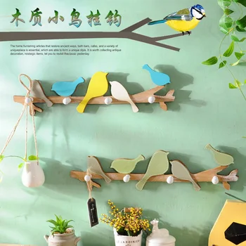 

The wooden bird hook door entrance wall wall decor clothing store dressing room wall hanger
