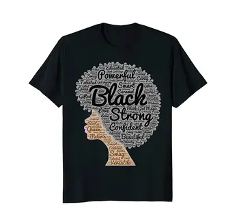 

Natural Hair Afro Word Art T-Shirt for Strong Black Women