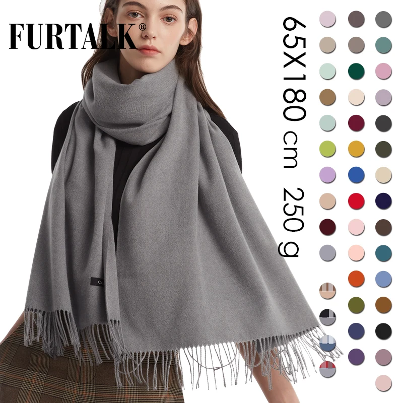 Baratos FURTALK de Cachemira para mujer bufanda de invierno chal Pashmina chal envuelto manta caliente suave bufandas para mujer AD012