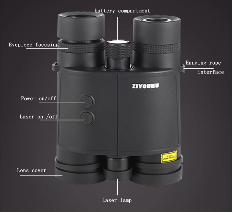 ZIYOUHU 8X42/10X42 ночное видение мощный бинокль лазерный дальномер Область Охота Гольф бинокль Двойной баррель