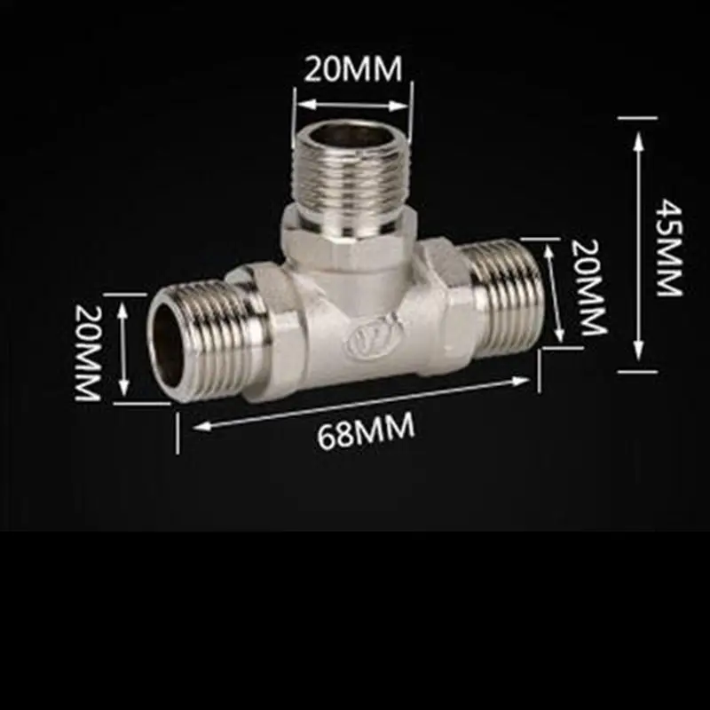 1/2 ''BSP резьба DN15 Медь гальваническое покрытие Anti-explosion Тройник Разъем Соединительная муфта для воды