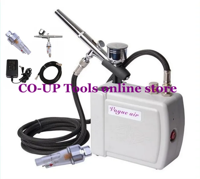 EU Plug Dual Action Airbrush Air spray gun Compressor Kit aerografo for