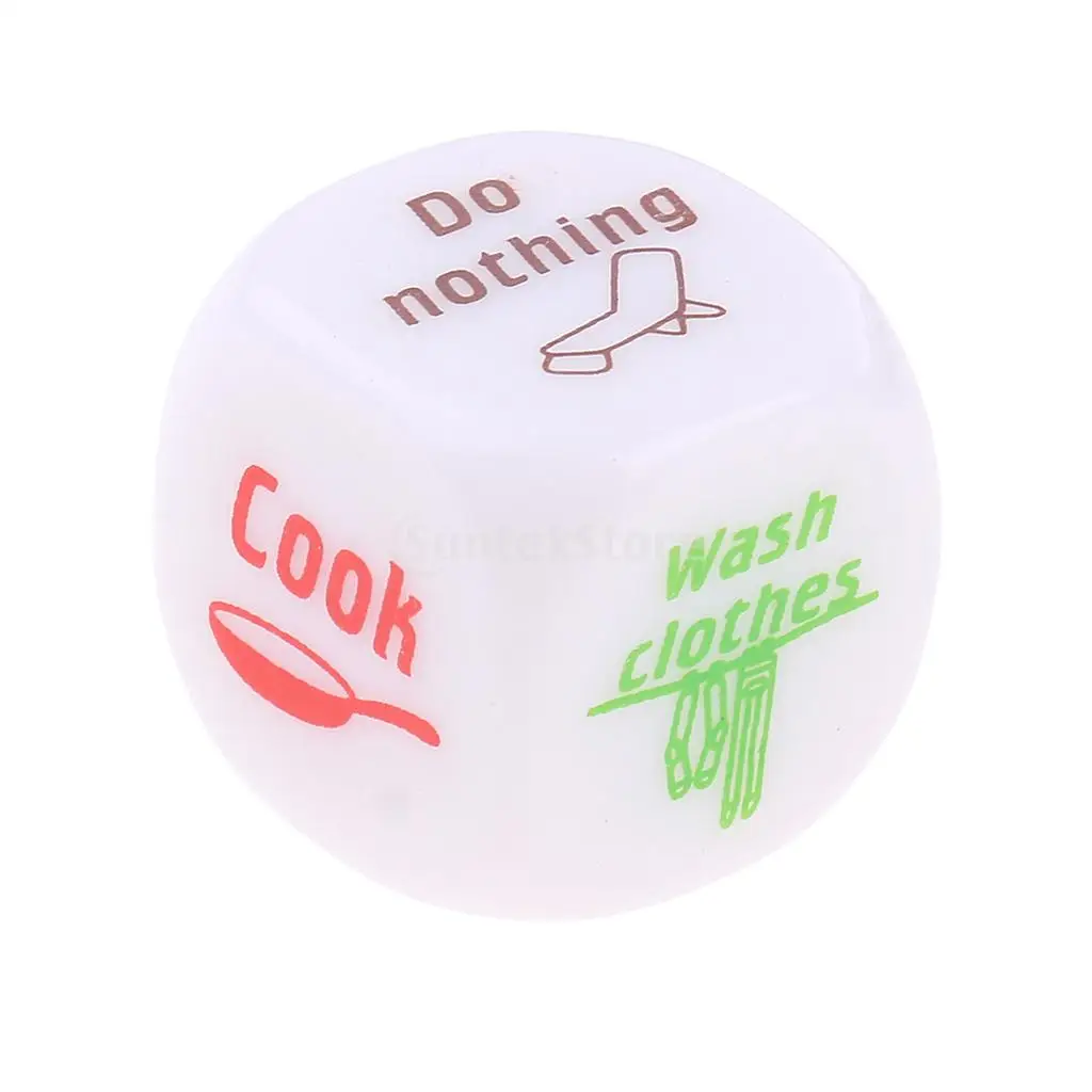 2x Acrylic Household Decider Dice D6 for Family Couples Chores Deciding Toys