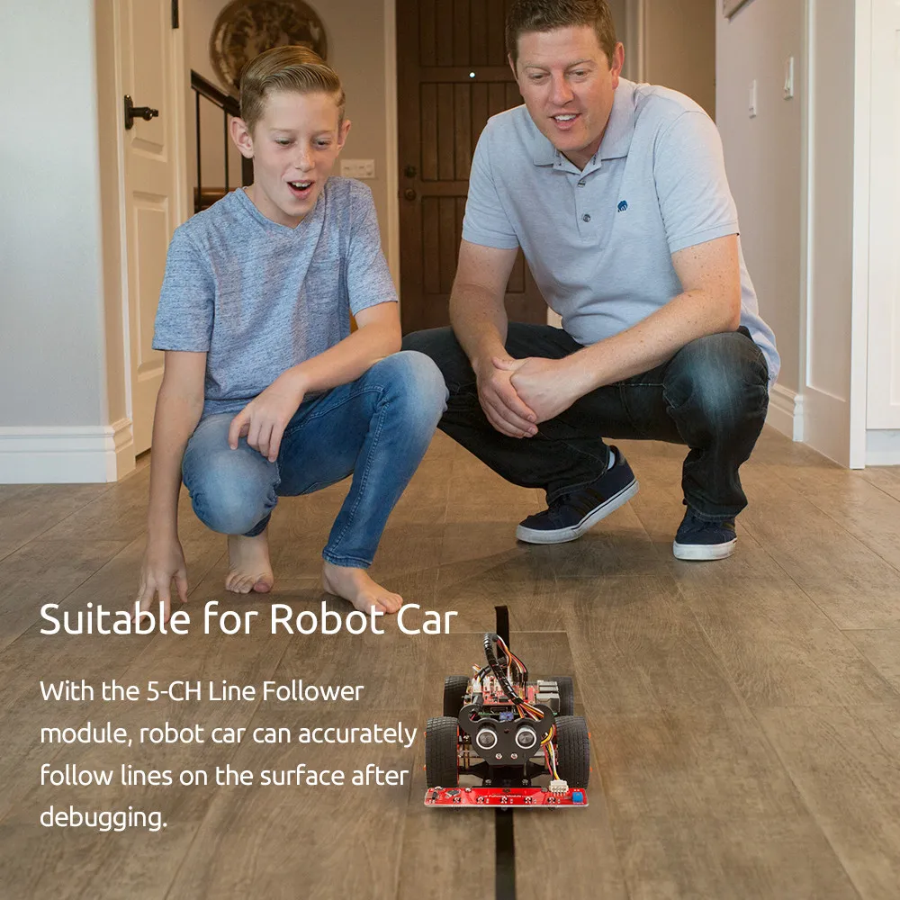 SunFounder I2C 5 канальный Линейный модуль отслеживания для Raspberry Pi Arduino Smart Car Robot Robotics MCU
