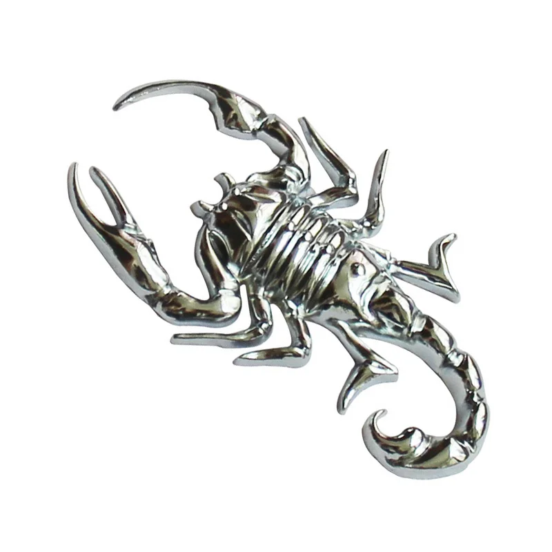 2pcsbox3DmetalcarstickerOEMsilverscorpionmetalstickerVehicle