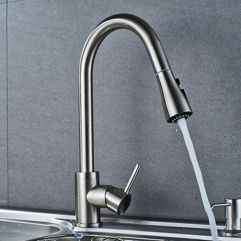Fapully Brushed Nickel Kitchen Sink Faucet Faucet Pull Out Staintell Steel Kitchen Mixer Tap Fapully Brushed Nickel Kitchen Sink Faucet Faucet Pull Out Staintell Steel Kitchen Mixer Tap