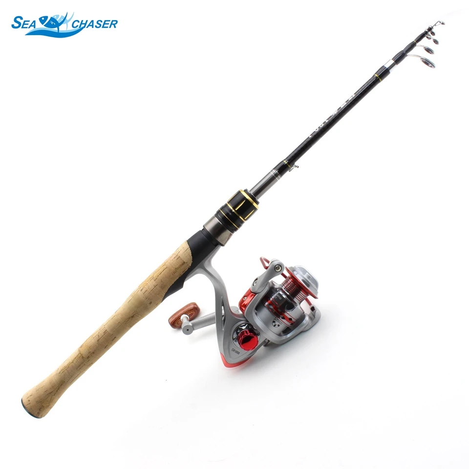 

NEW 1.8m telescopic fishing rod and Reel set carbon ul power Ultra light lure Spinning Rod lure weight 2-10g Travel Rod Tackle