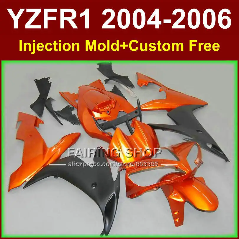 

Injection molded Fairings kit for YAMAHA 2004 2005 2006 YZFR1 YZF1000 YZF R1 04 05 06 burnt orange aftermarket fairing kits