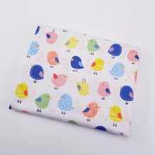 Печатные Цветной Птица Детский хлопковый саржевый ткань Лоскутная Ткань для DIY лоскутного шитья Fat четверти Материал для новорожденных и детей