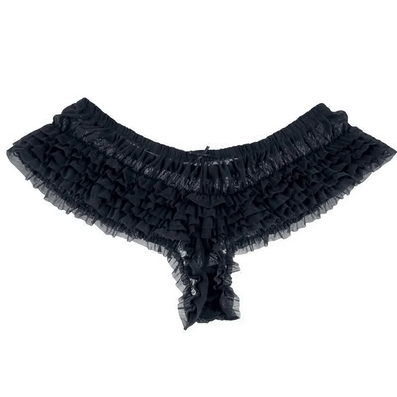 Сексуальные трусики, женское нижнее белье, черная сетка спандекс, ткань с оборками, большие размеры L/XL/2XK3XKL4XL/5XL, трусики, NO.62-2050