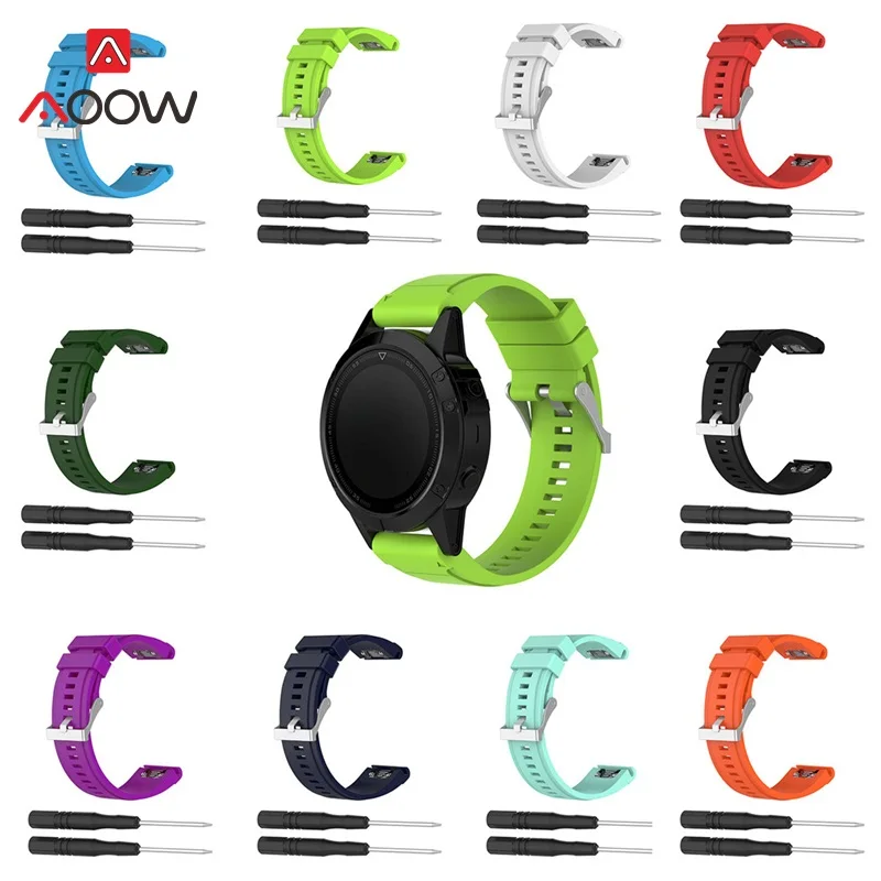 

AOOW Sport Silicone Watchband 26mm for Garmin fenix 5X Quick Release Replacement Bracelet Band Strap for fenix 3 HR