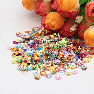 Multic Cup Flower Sequin 6 мм блестящие свободные блестки Blossom блестки сливы шитье, Свадебное Ремесло для одежды аксессуары - Цвет: MXGD