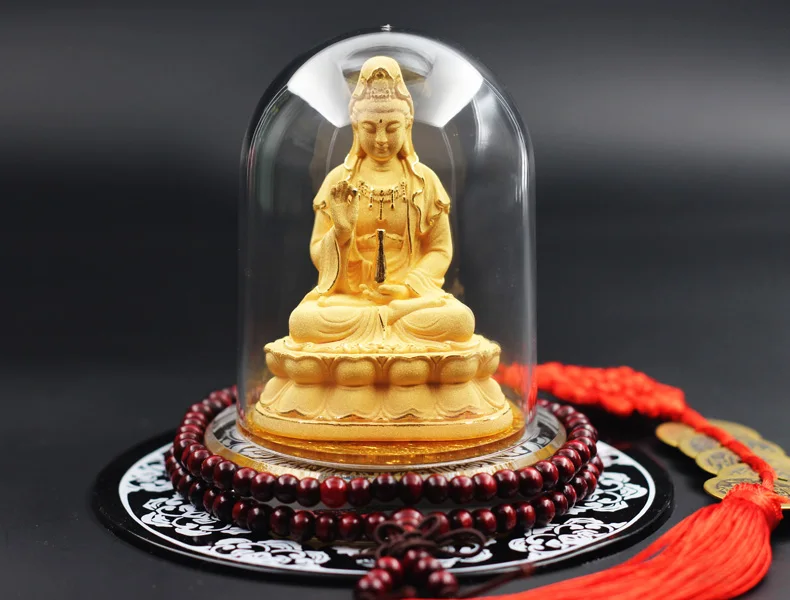 

2019 HOME OFFICE Company SHOP CAR TOP Efficacious bless gold Avalokitesvara Guanyin Buddha gilding FENG SHUI statue talisman