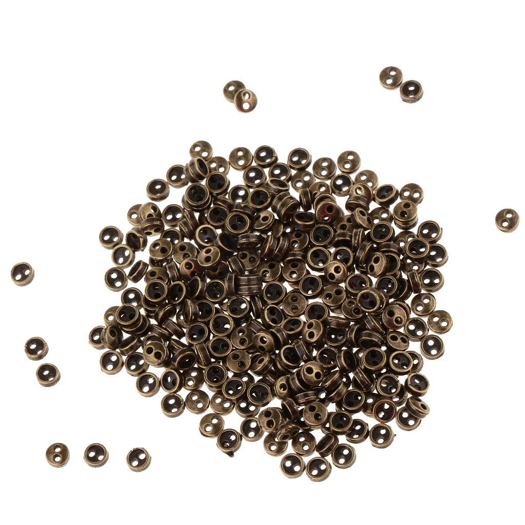 300pcs/set Mini Metal Tiny Buttons for Doll Clothes DIY Making Accessories Light Bronze